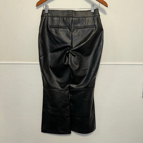 Spanx Pants Womens M Black Faux Leather Flare Leg Pull On Lined Stretch Shaping - Picture 9 of 16